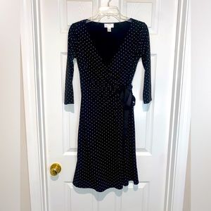 LOFT polka dot wrap dress. Size 2P